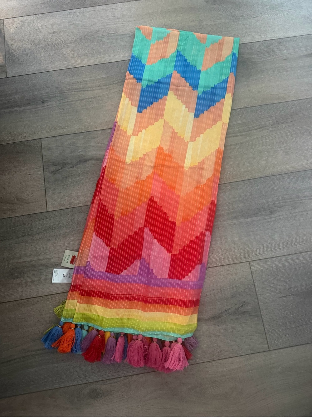 Farm Rio Chevron pareo with Tassel Hem - Multicolor - Picture 2 of 4